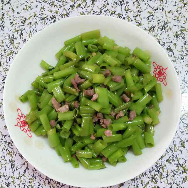 通菜梗炒肉粒步骤7