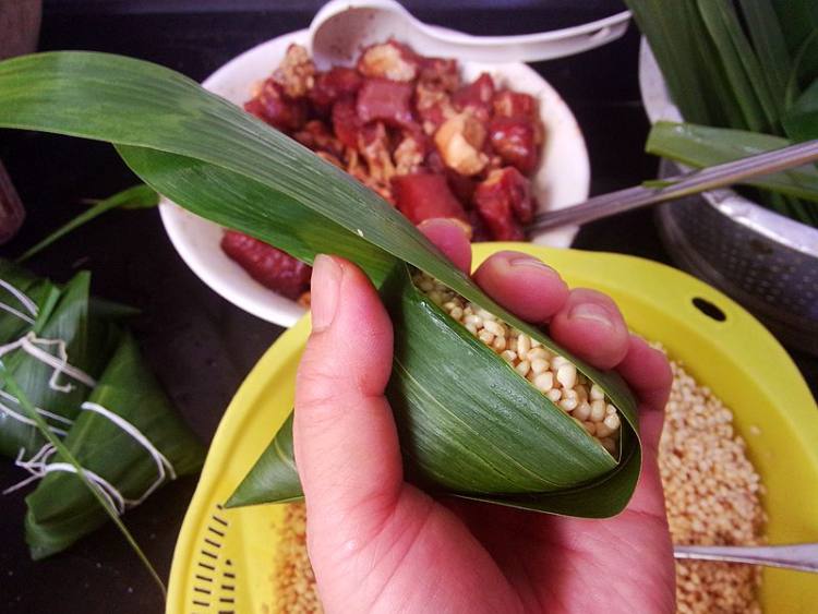 酱肉莲子粽#新鲜从这步骤15