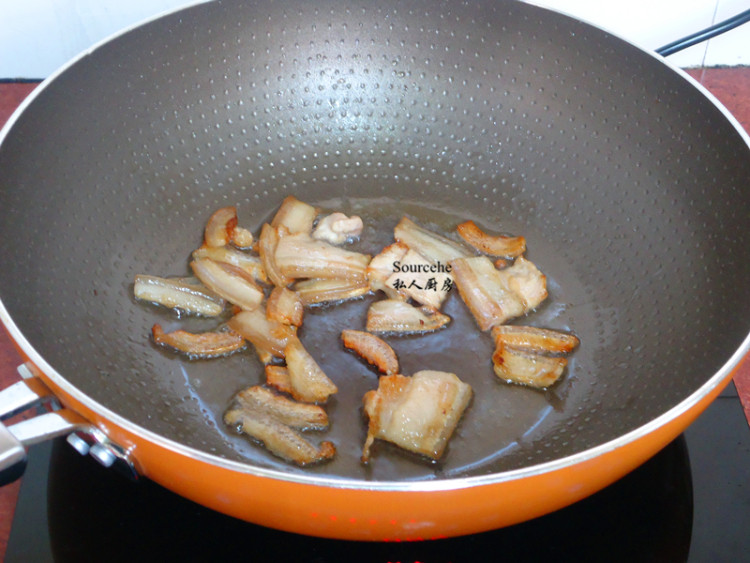 豆角炒肉片步骤6