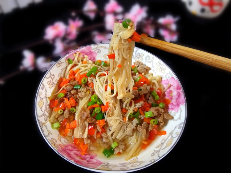 蒜蓉肉末蒸金针菇#多步骤11