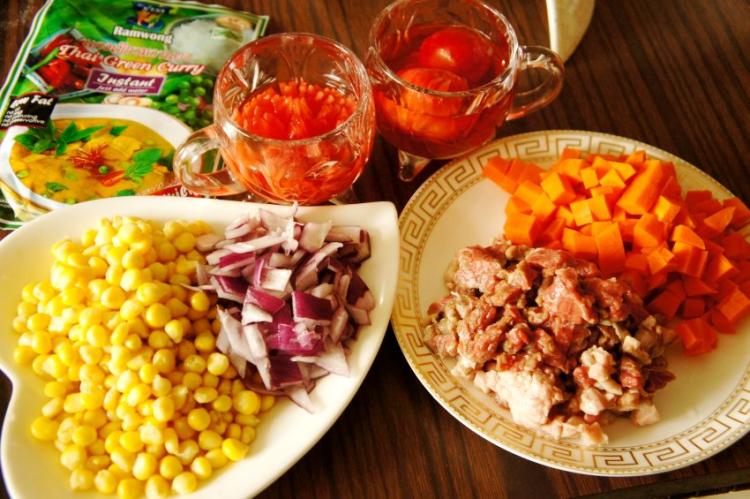 绿咖喱菊花羊肉饭#多步骤1