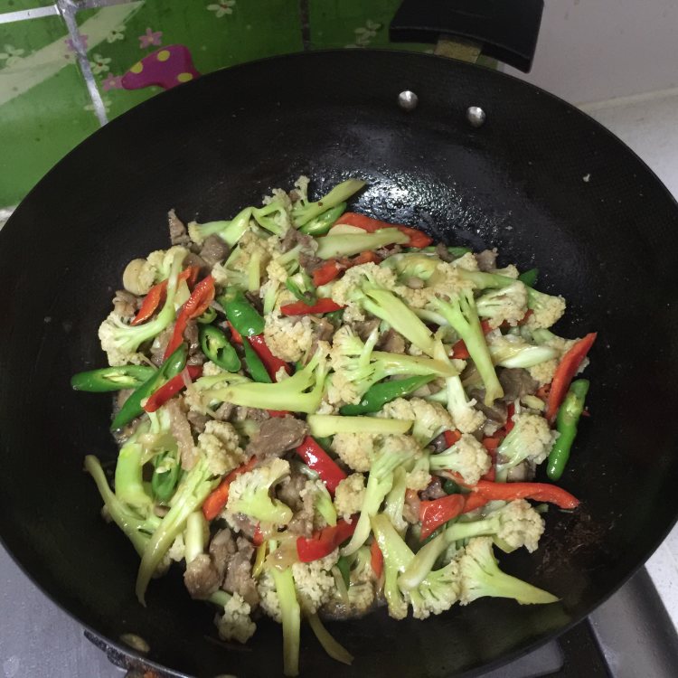羊肉爆炒有机花菜步骤11