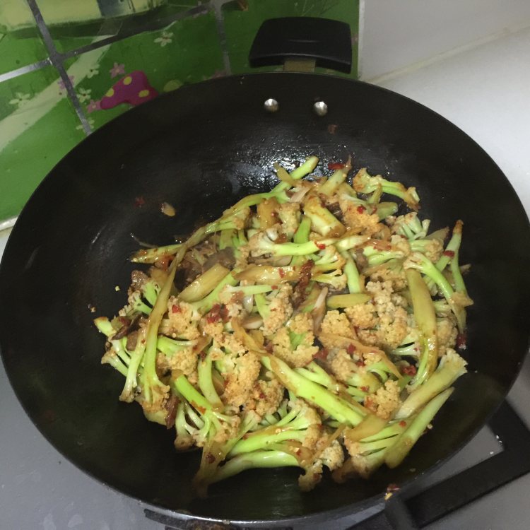 剁椒有机花菜炒羊肉步骤7