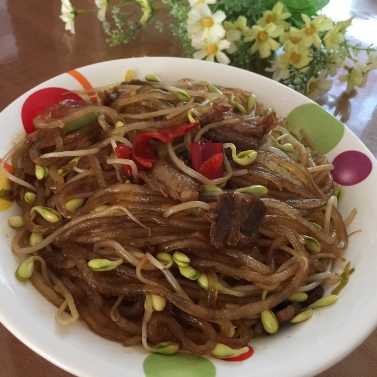 豆芽粉条肉步骤9