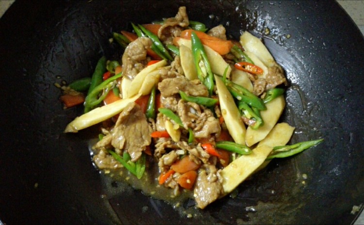 山药炒牛肉步骤7