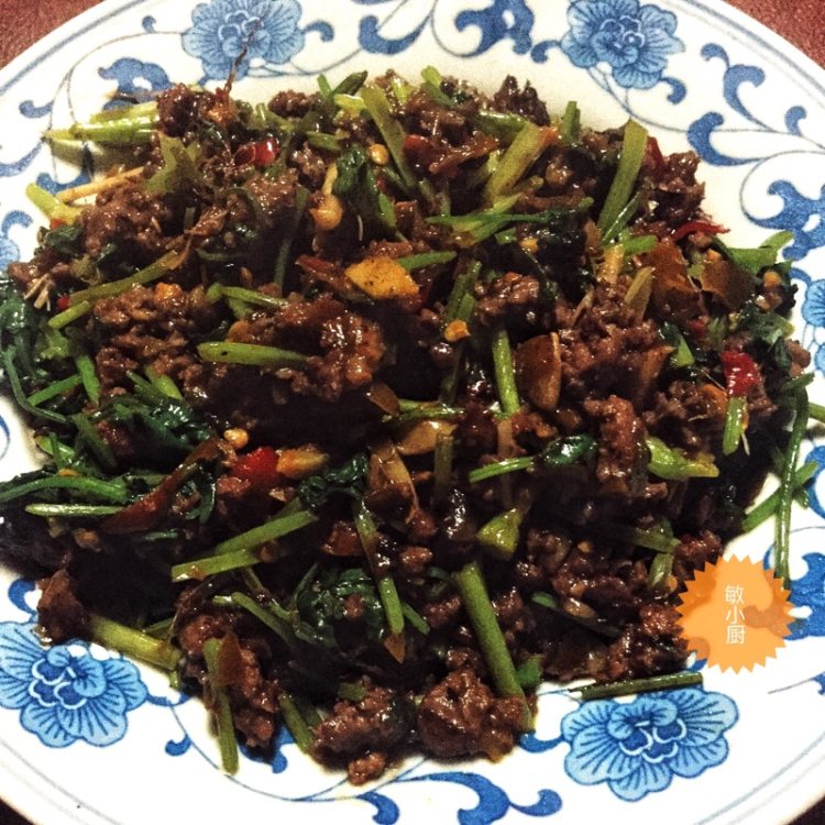 香菜牛肉末步骤10