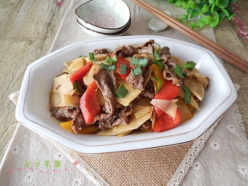 冬笋炒牛肉步骤9