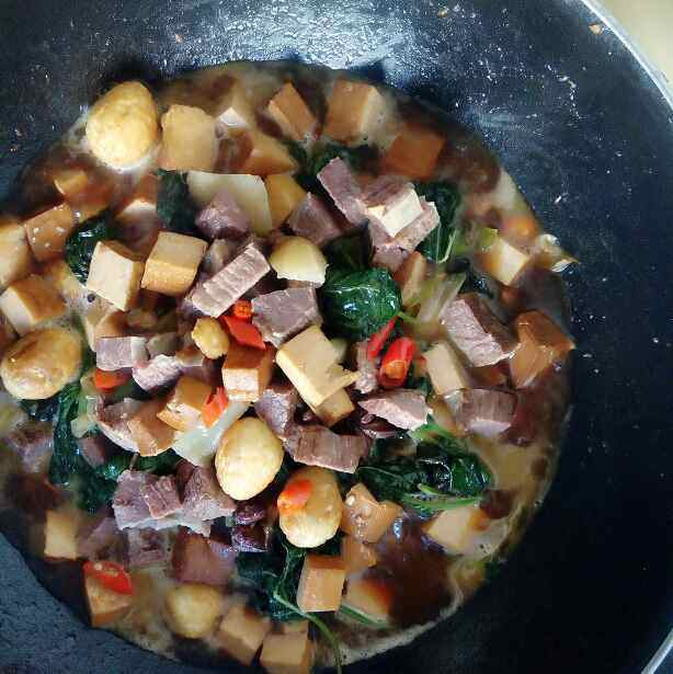 豆干苏子叶酱焖牛肉鹌步骤6