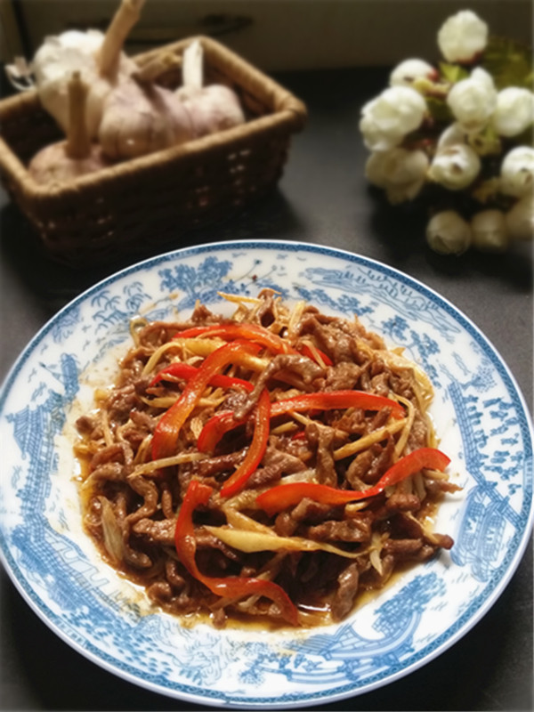 子姜香辣牛肉丝步骤12