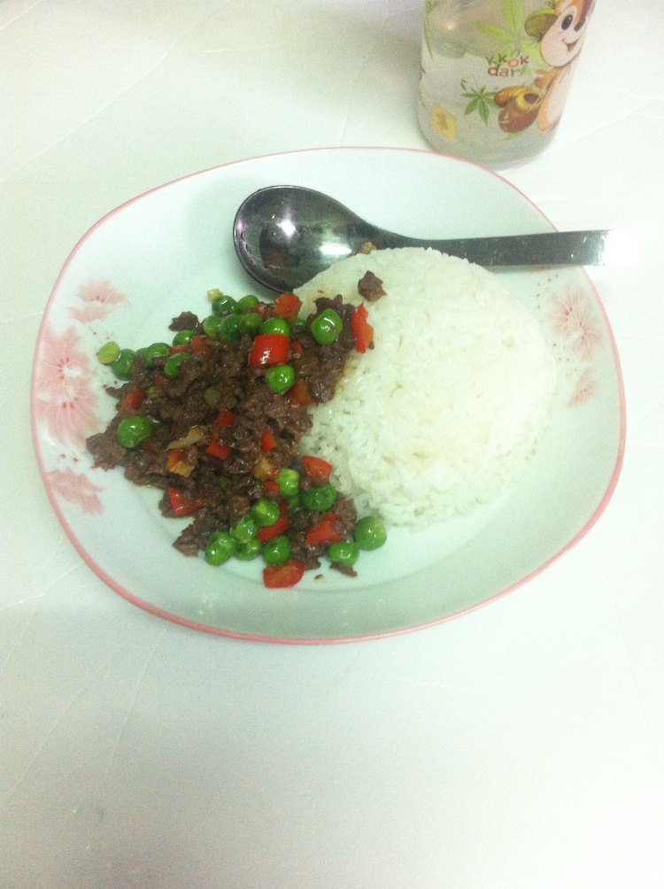 青豆牛肉末饭步骤7