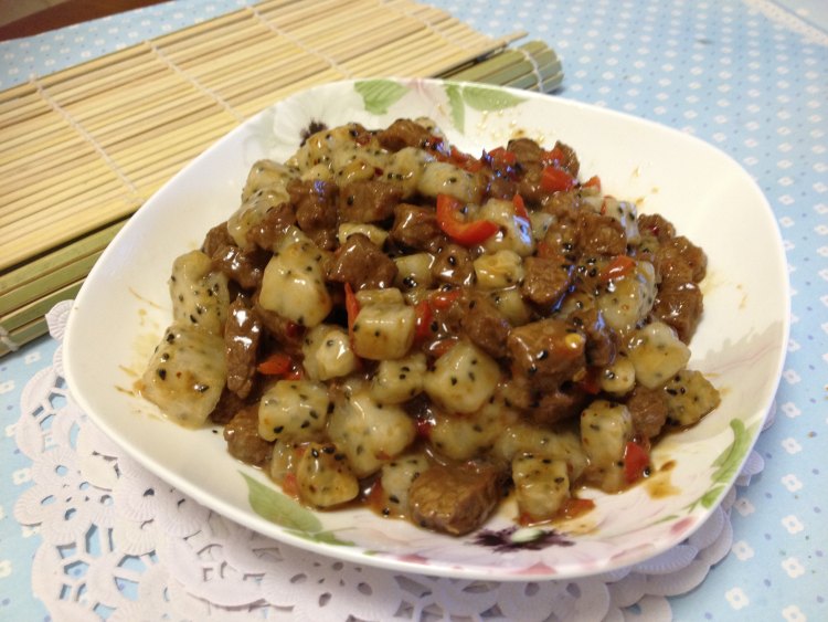 火龙果炒牛肉步骤11