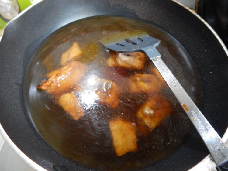 豆角烧排骨步骤5