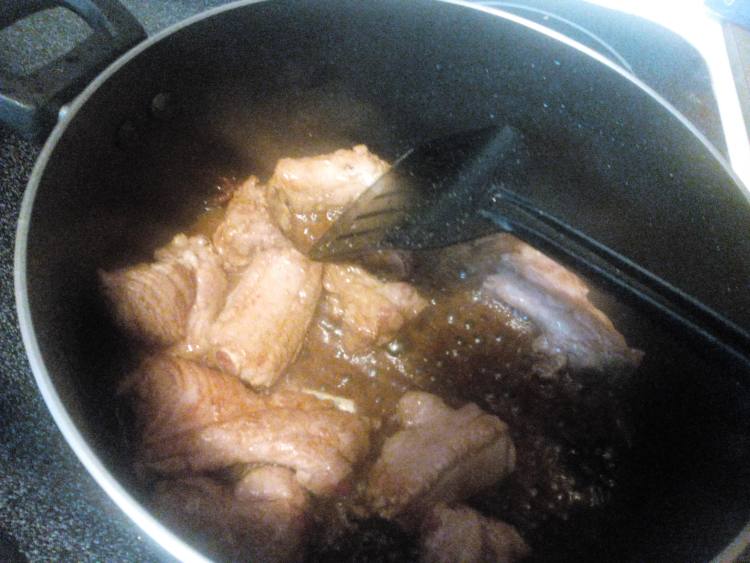 豆角土豆烧排骨步骤3