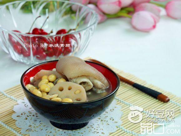 猪蹄黄豆莲藕汤
