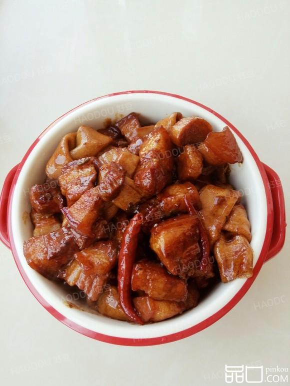 红烧肉炖干豆结