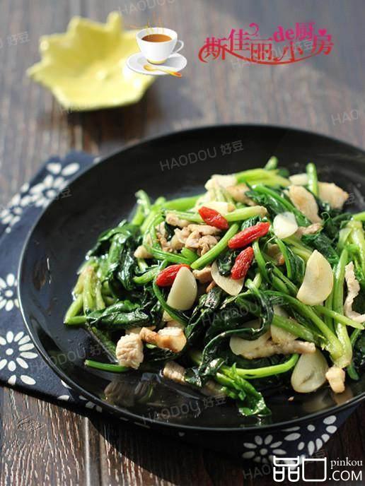 菠菜炒肉丝