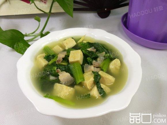 小白菜冻豆腐汤