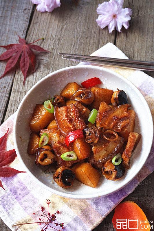 五花肉烧墨鱼