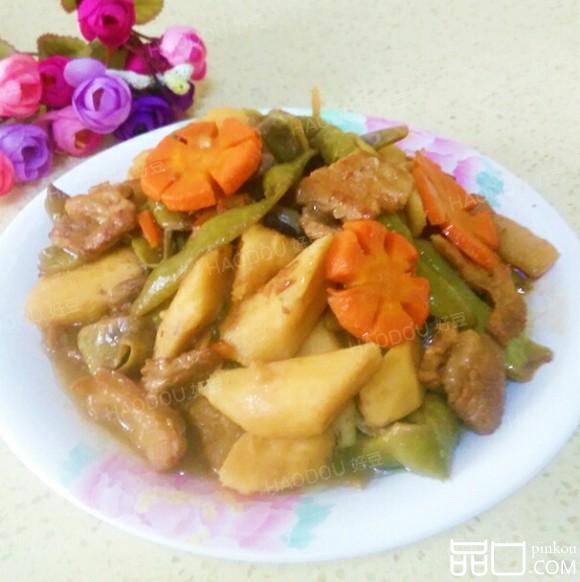 五花肉炖豆角山药