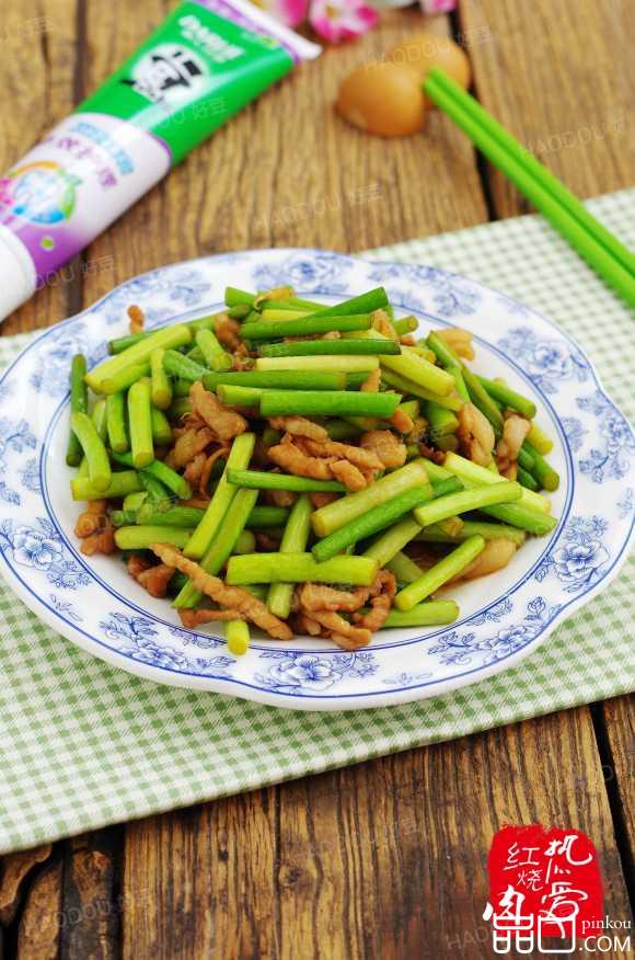 肉丝炒蒜薹#多效护理