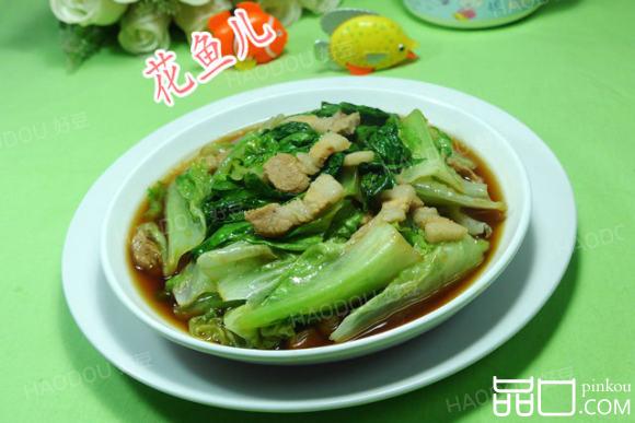 五花肉炒生菜