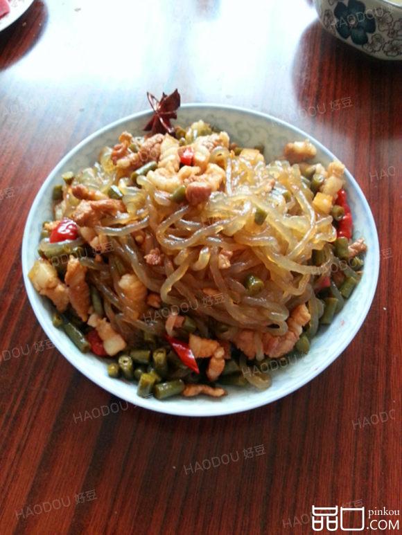 酸豆角肉丁炒粉条