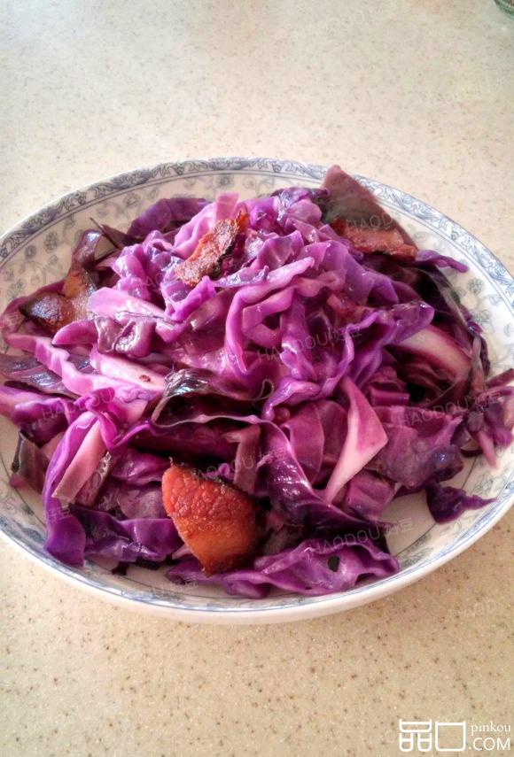 #盛夏餐桌#腊肉炒紫甘