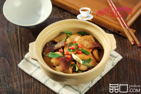 腊肉炒杏鲍菇