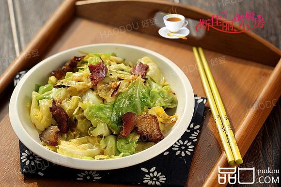 腊肉炒手撕包菜#本味