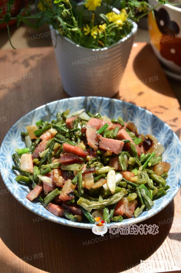 蔫豆角炒腊肉#本味家