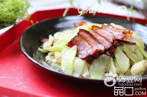 腊肉炒莴笋