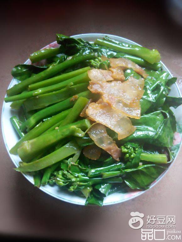 腊肉炒芥蓝
