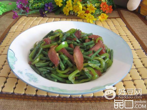 青椒豇豆炒腊肉