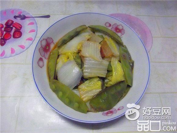 膨皮豆白菜炒腊肉