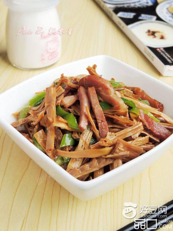 青椒腊肉炒笋干