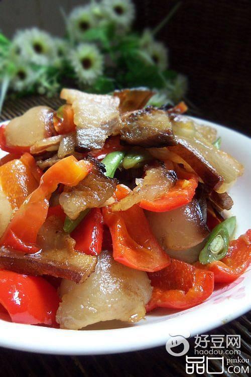 红椒四季豆炒腊肉