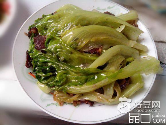 腊肉炒生菜