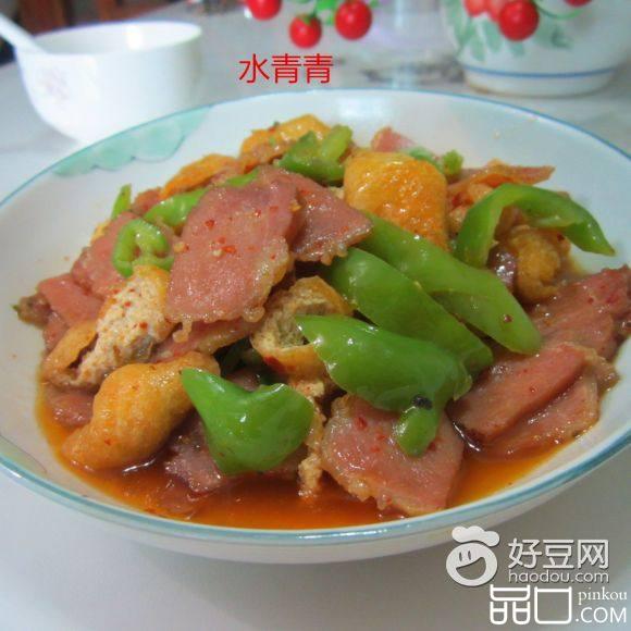 瘦腊肉炒油豆腐