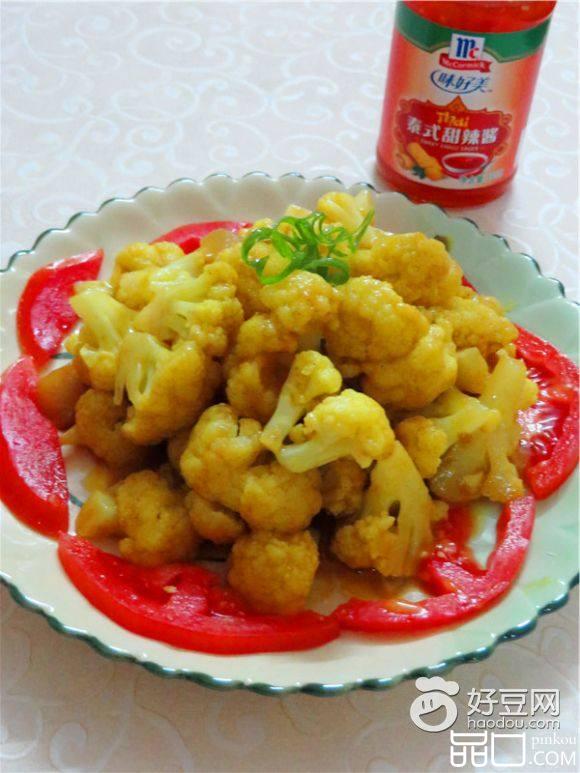 咖哩腊肉炒菜花