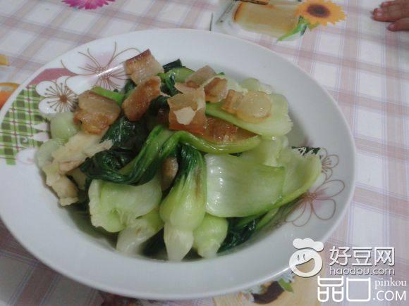 上海青炒腊肉