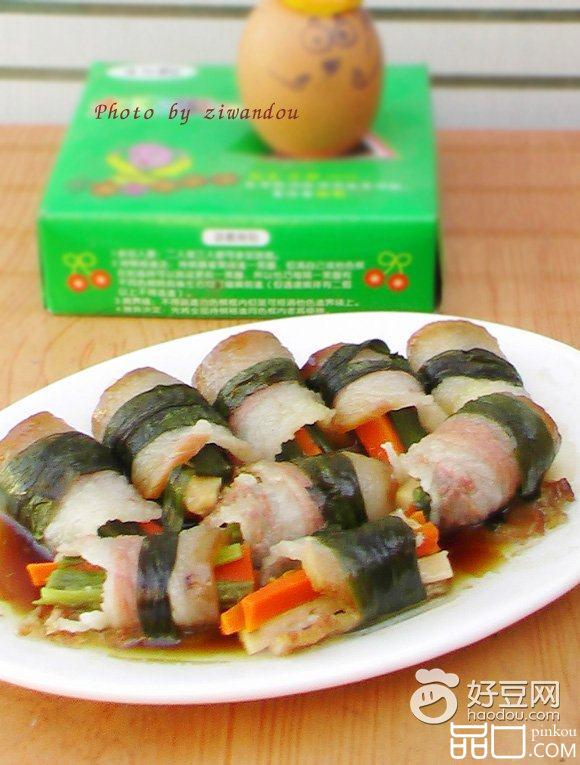 腊肉韭菜卷