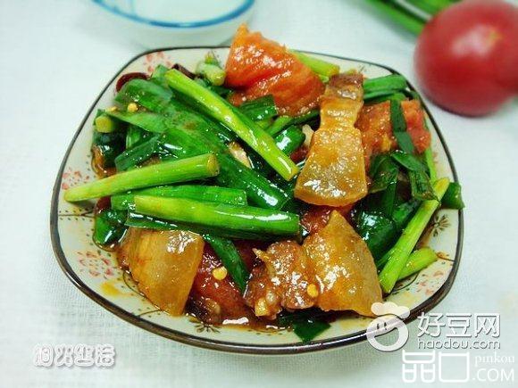 腊肉番茄炒韭菜