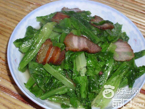 腊肉油麦菜