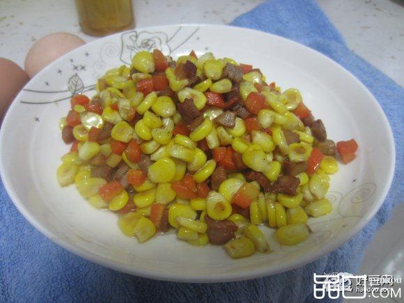 腊肉胡萝卜炒玉米