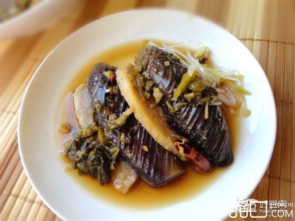 茄子蒸腊肉