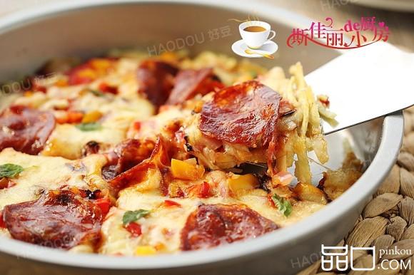 火腿杂蔬红薯披萨