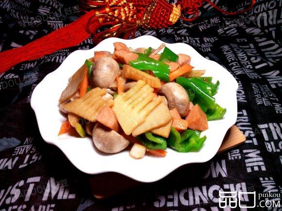 口蘑春笋炒火腿