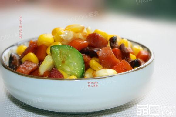 五彩火腿炒粒粒