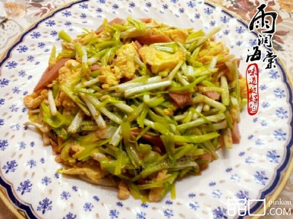 蒜苗火腿炒鸡蛋