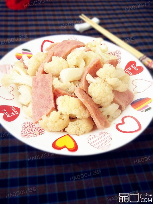 火腿炒菜花